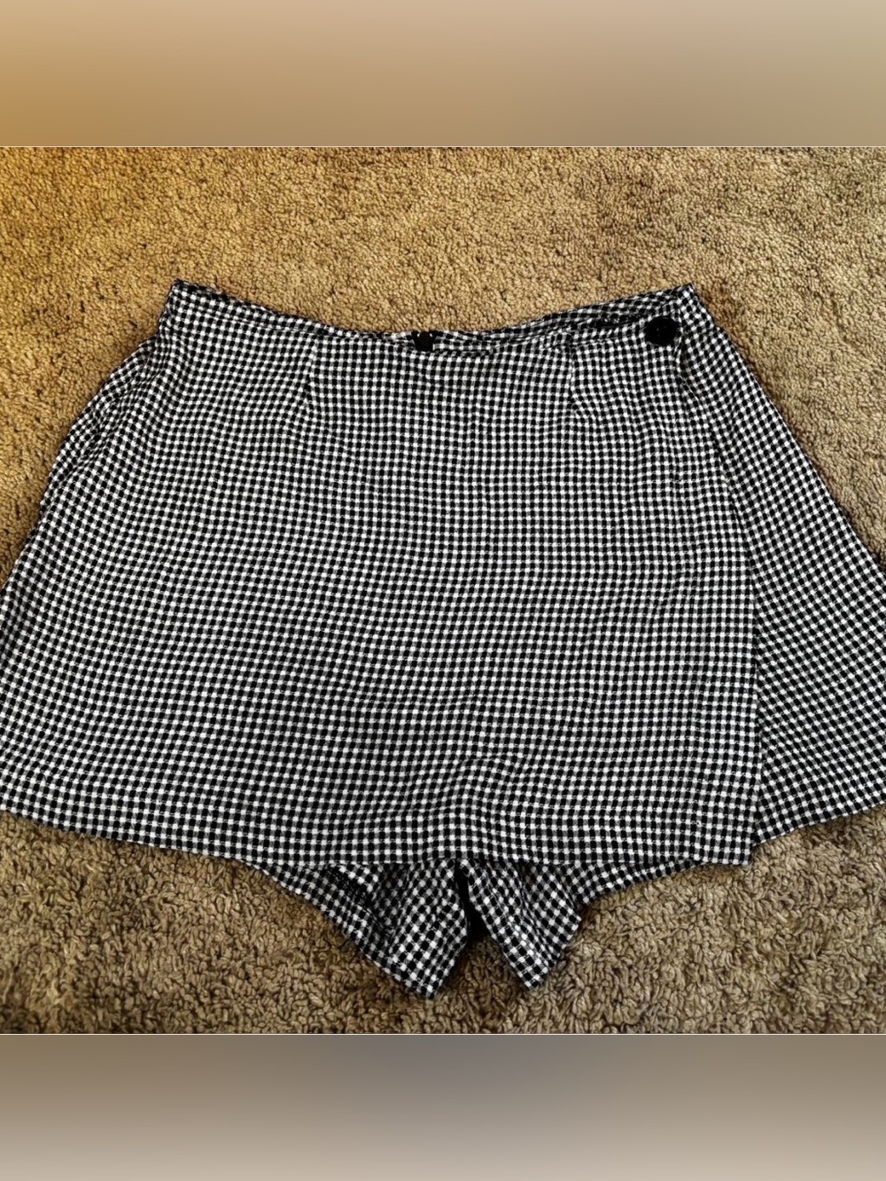 Wrapper Black & White Gingham Skort